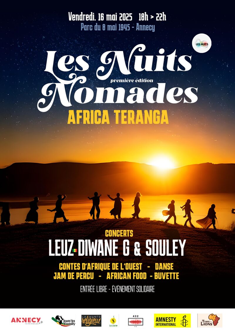 Affiche officielle Les Nuits Nomades #1 — Africa Teranga — 16 mai 2025